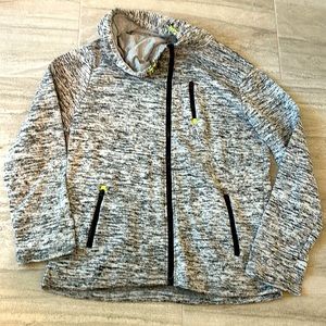 #10705-15 Men’s Hooded Drawstring Hem sweater,XL,Gray.